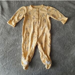 Carter's Yellow Leaf Print Footie
